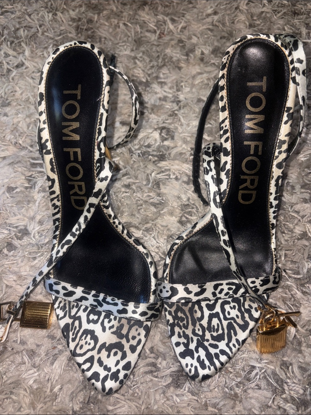 Tom Ford PadLock Animal Print Stilettos Heels